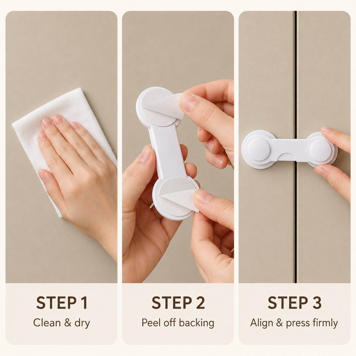Child Safety Drawer & Cabinet Locks – 6 Pack