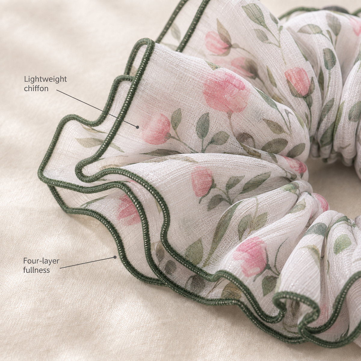 Secret Garden Chiffon Scrunchie