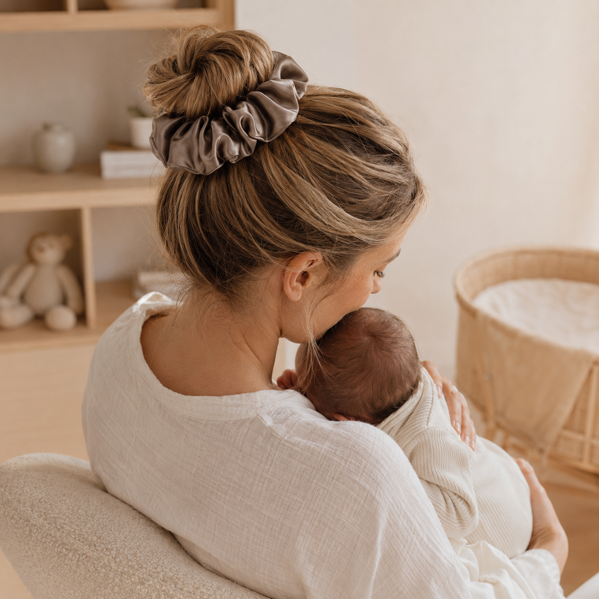 Chocolate Classic – Chocolate Brown 30 Momme Mulberry Silk Scrunchie