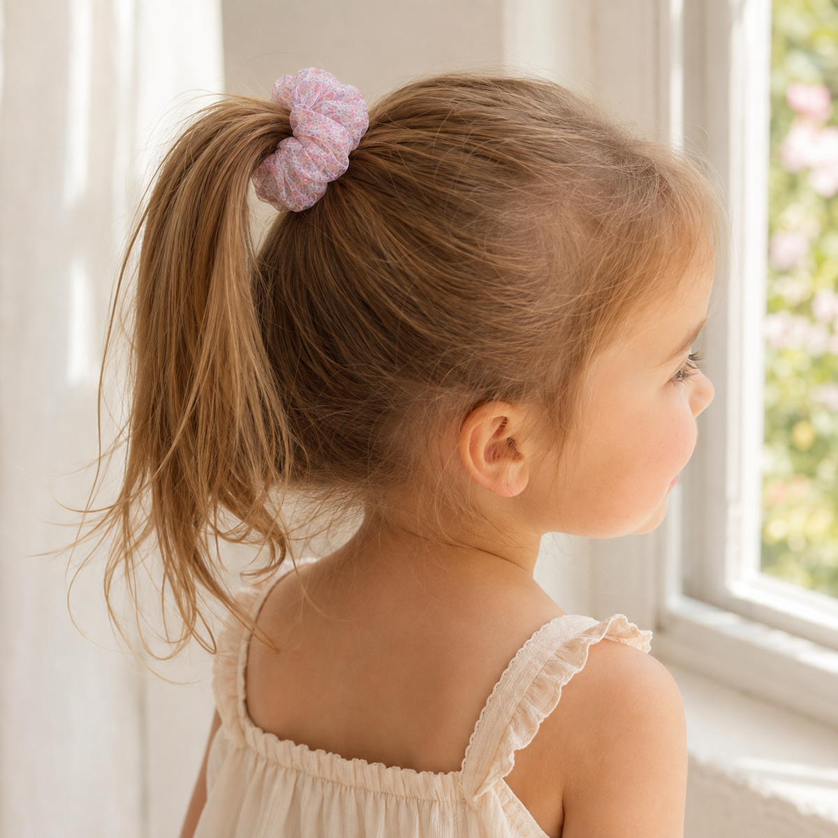 Rosewater Bloom Organza Scrunchie – Adult & Mini