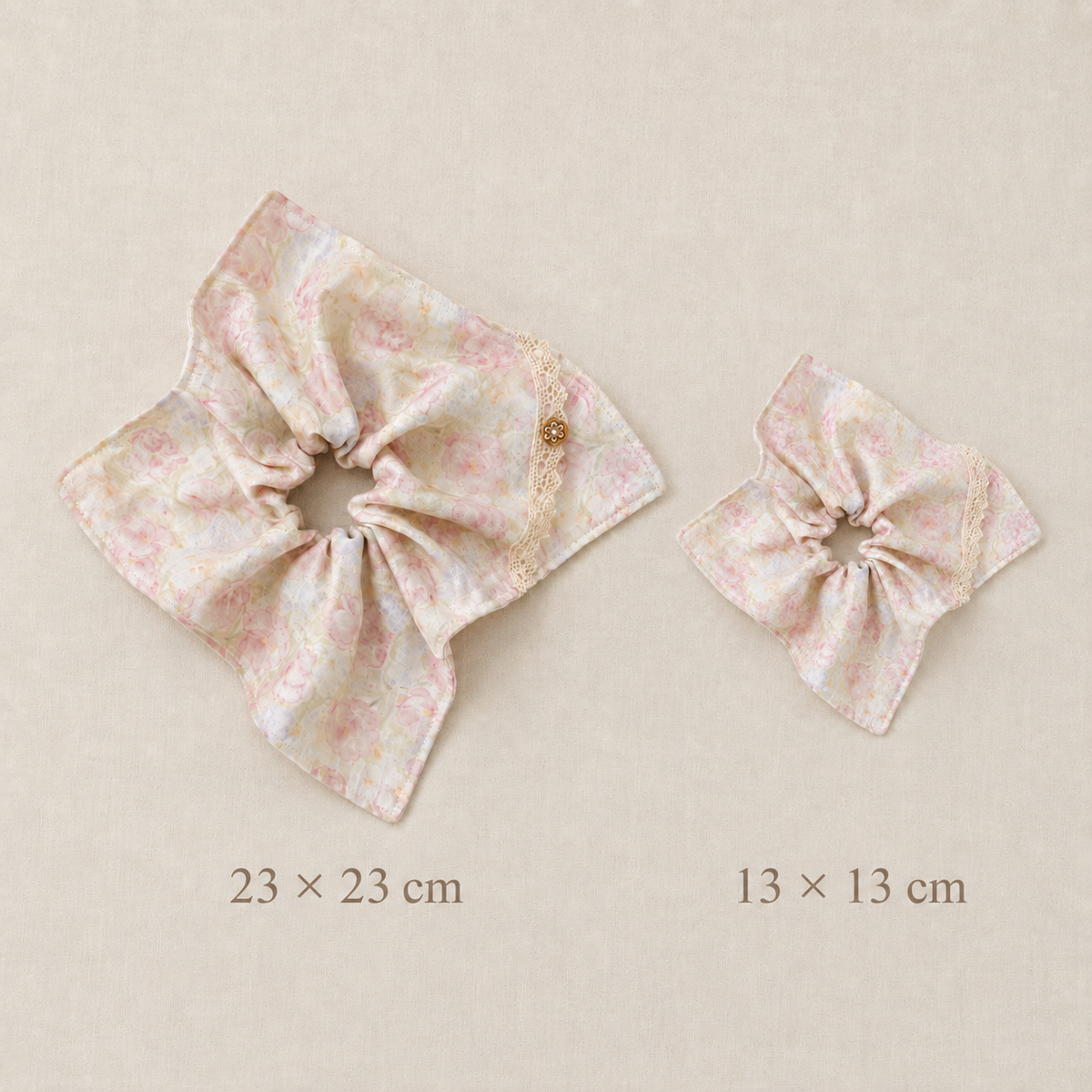 Rose Cottage Floral Scarf Scrunchie – Adult & Mini