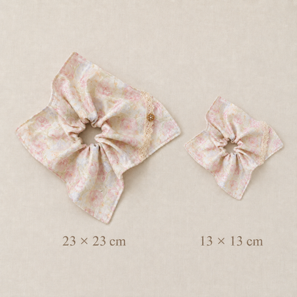 Rose Cottage Floral Scarf Scrunchie – Adult & Mini