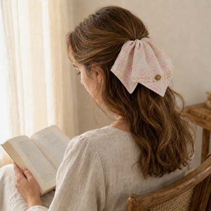 Rose Cottage Floral Scarf Scrunchie – Adult & Mini