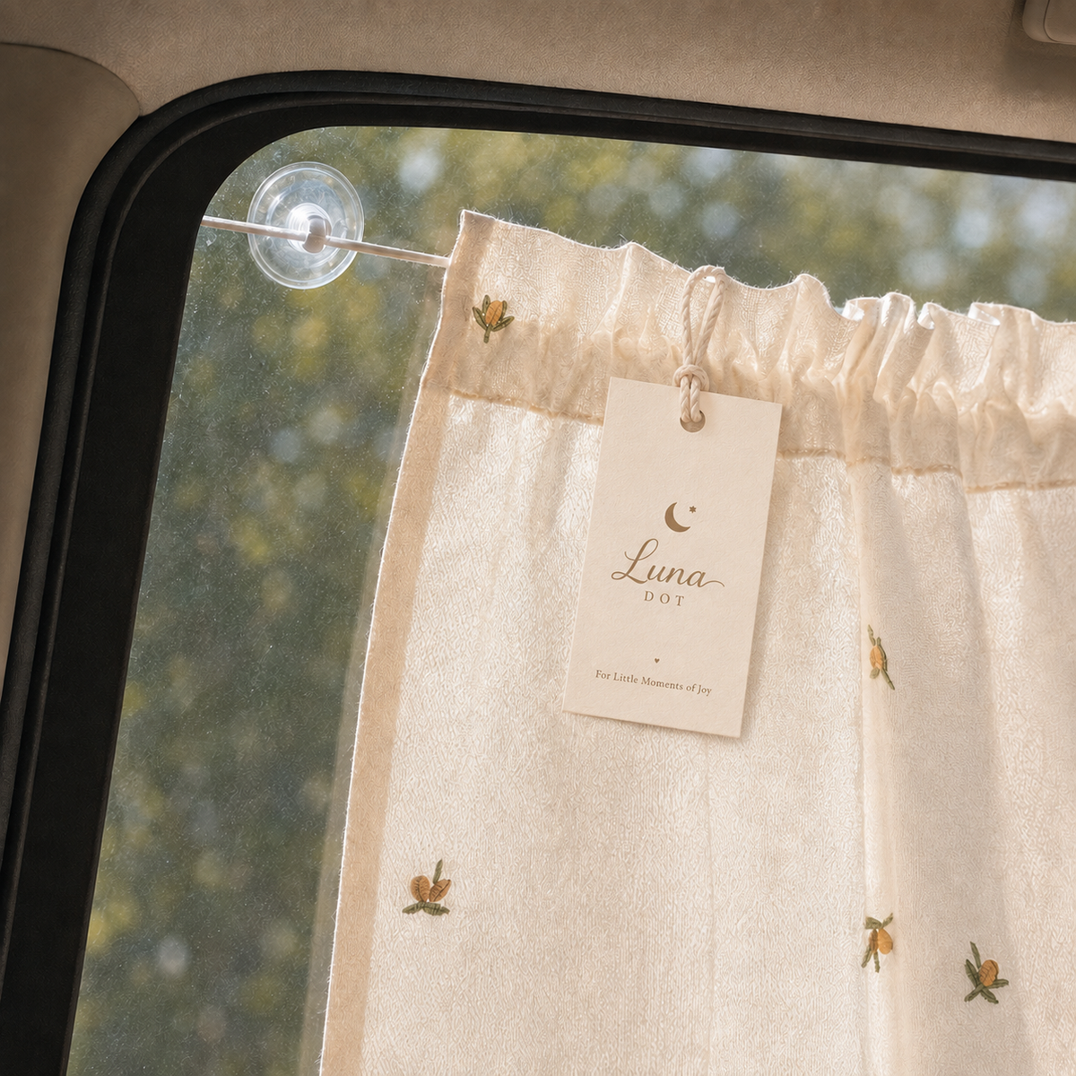 Cotton Car Window Sun Shade Curtains – 2 Pack