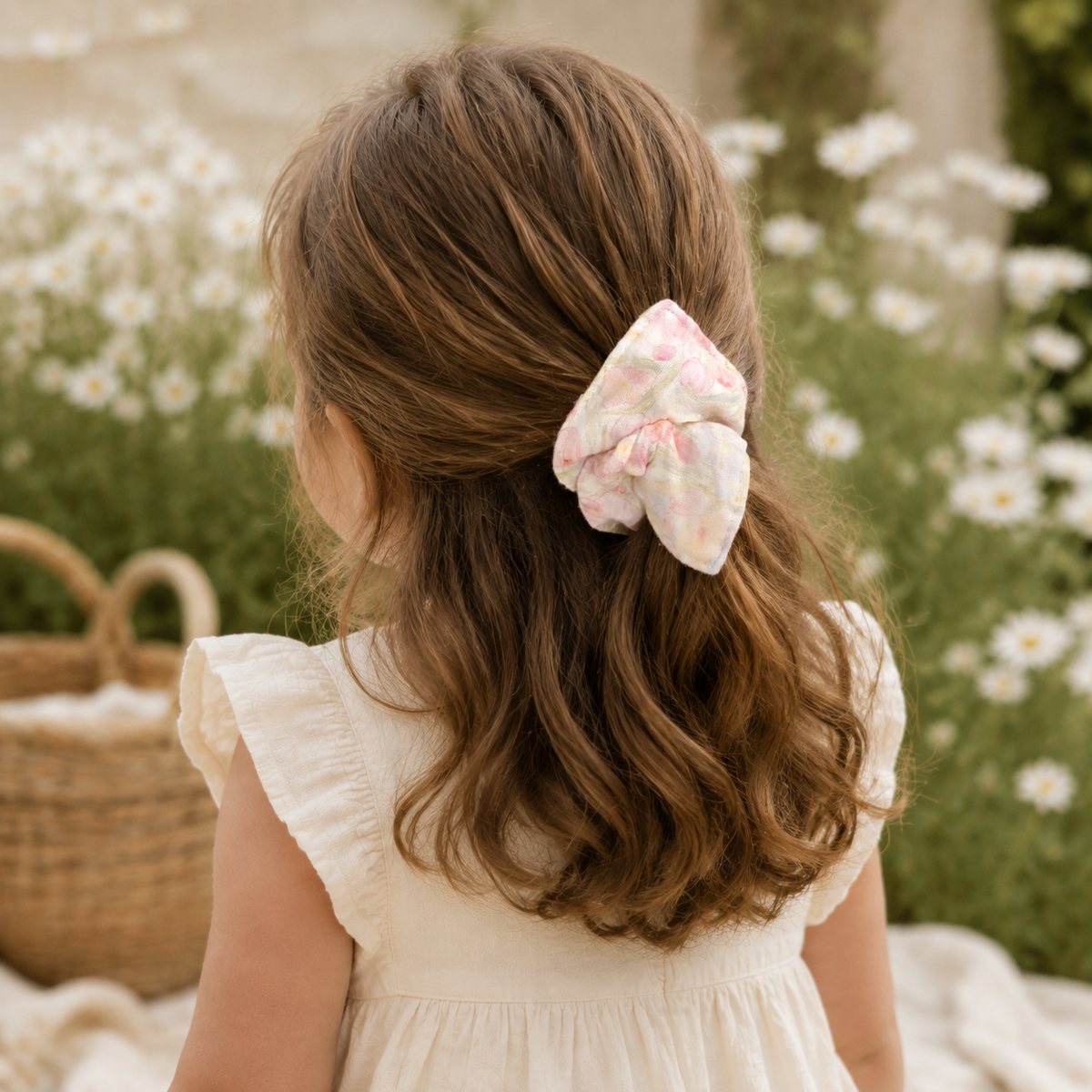 Rose Cottage Floral Scarf Scrunchie – Adult & Mini
