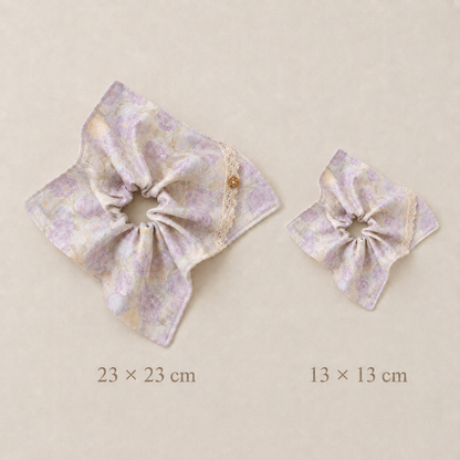 Lavender Daydream Floral Scarf Scrunchie – Adult & Mini