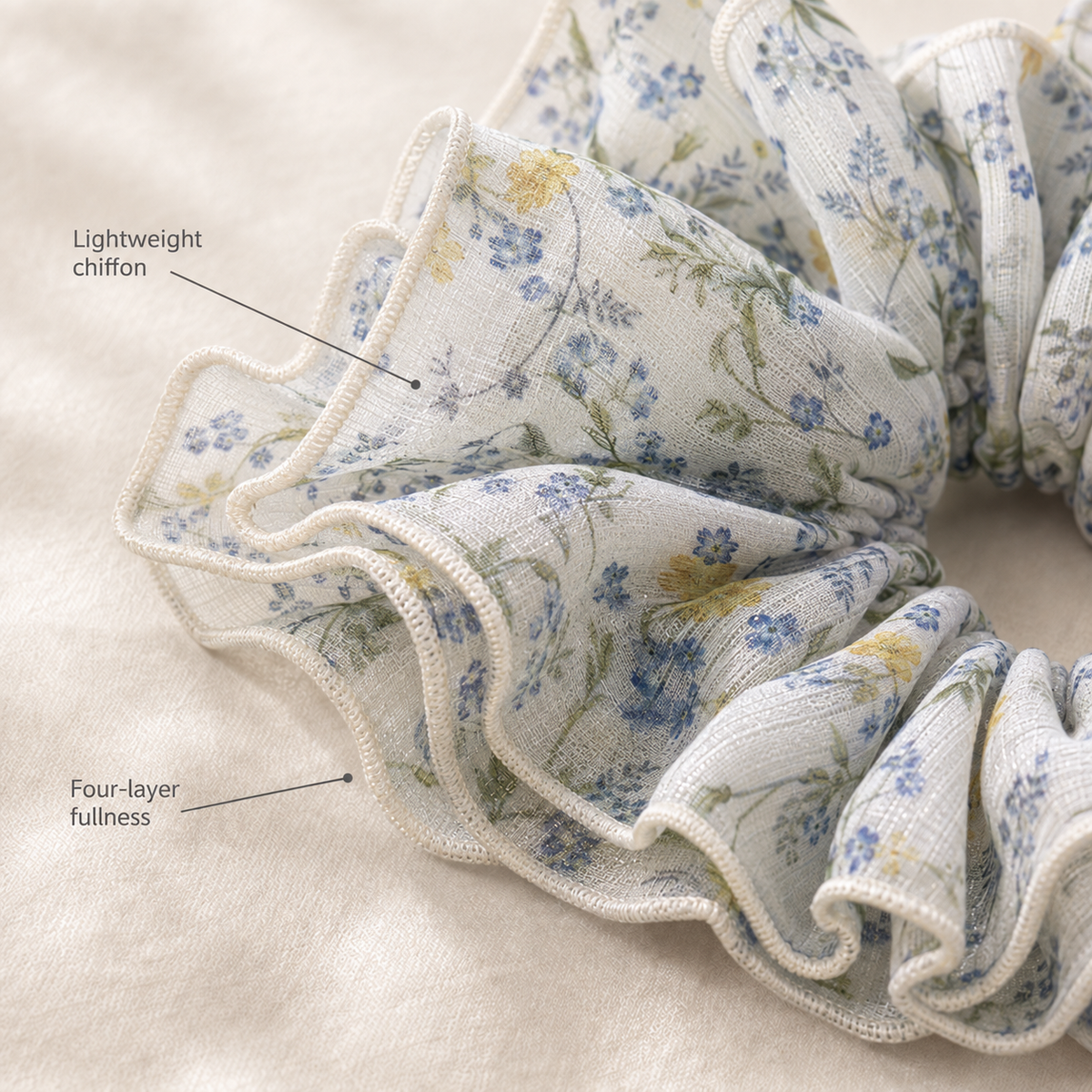 Morning Meadow Chiffon Scrunchie
