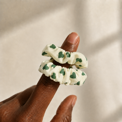 Forest Heart Mini Cotton Scrunchie