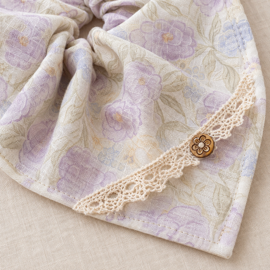 Lavender Daydream Floral Scarf Scrunchie – Adult & Mini