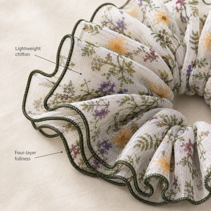 Woodland Bloom Chiffon Scrunchie