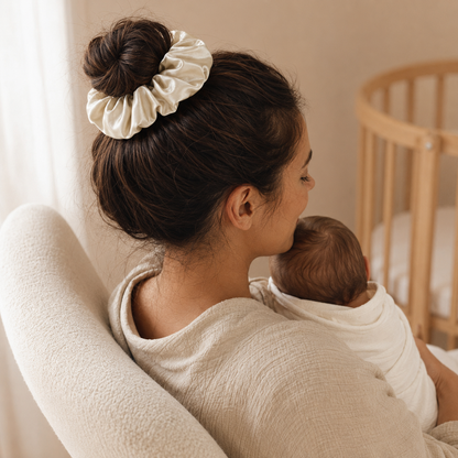 Champagne Classic – Champagne Gold 30 Momme Mulberry Silk Scrunchie