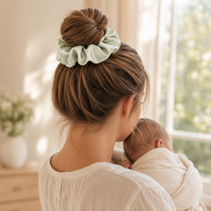 Mint Classic – 30 Momme Mulberry Silk Scrunchie