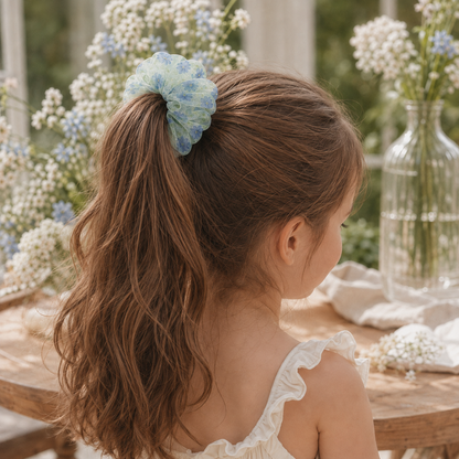 Bluebell Meadow Organza Scrunchie – Adult & Mini