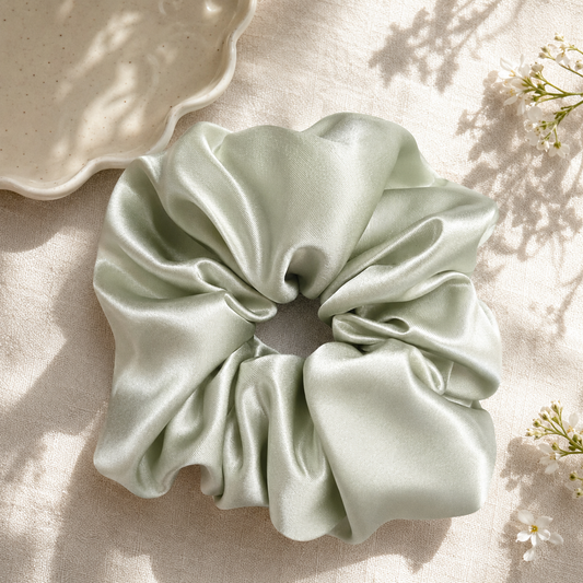 Mint Classic – 30 Momme Mulberry Silk Scrunchie