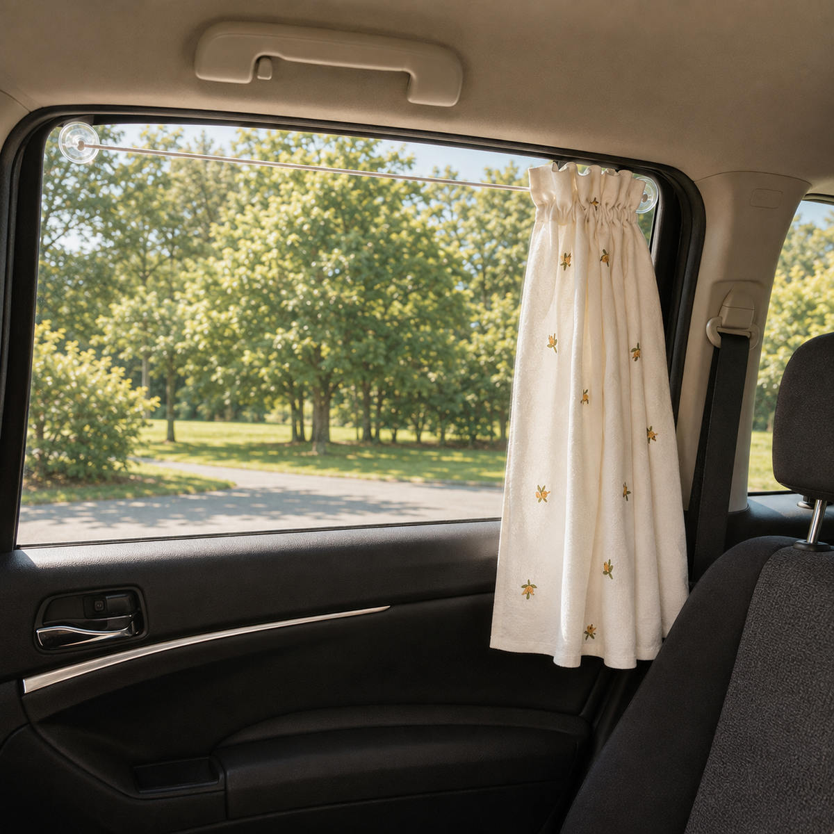 Cotton Car Window Sun Shade Curtains – 2 Pack