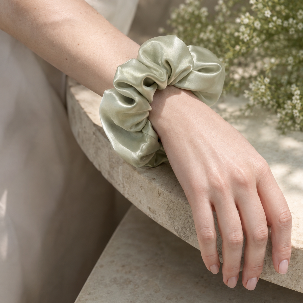Mint Classic – 30 Momme Mulberry Silk Scrunchie